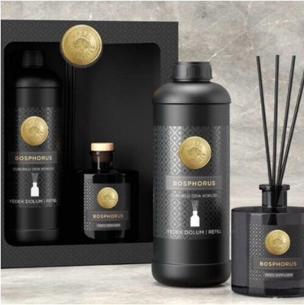 Bosphorus Room Fragrance Set with Spare Refill Bottle (500 ml +1L)
